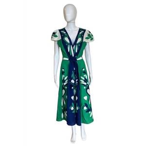 FARM Rio | Dresses | New Farm Rio Patchwork Midi Dress In Soft Garden Blue  | Poshmark